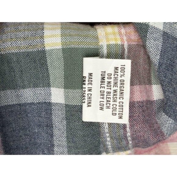 Taylor Stitch Plaid Organic Cotton Shirt Mens 42 Large Blue Rose Green Button Up - Picture 6 of 14